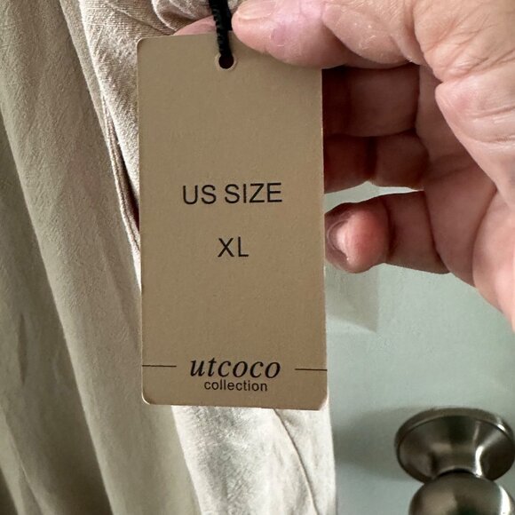 Womens Utcoco Collection Linen Blend Wide-Leg Overalls - Picture 4 of 12